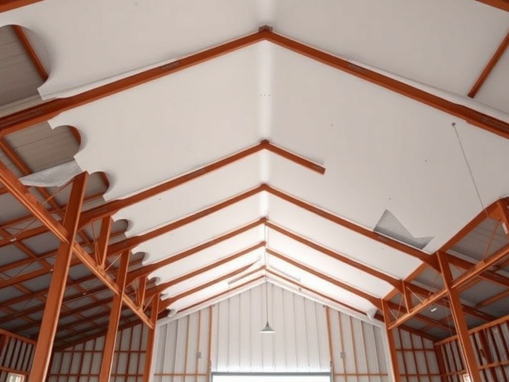 Closed-cell spray foam insulation in a Weld County pole barn